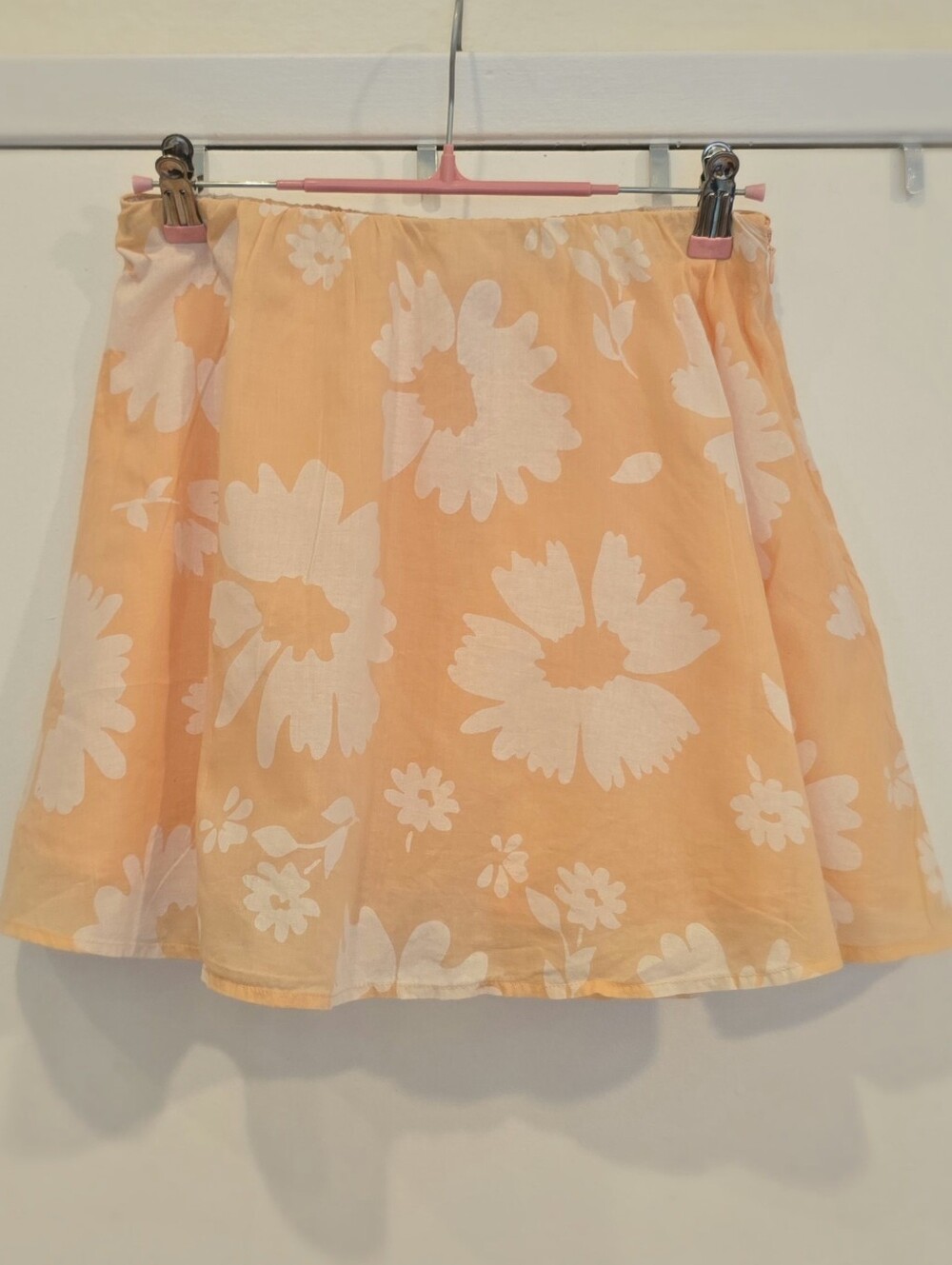 American Eagle Outfitters Peach Floral Circle Skirt